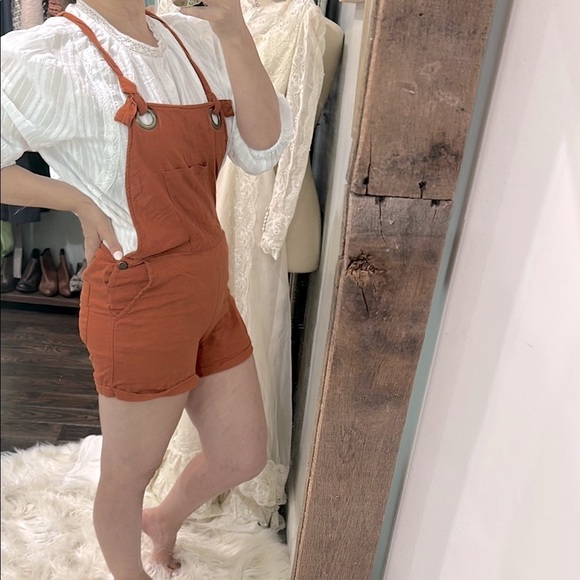 Patrons of Peace rust color short Overalls size medium cotton fabric - Picture 2 of 5